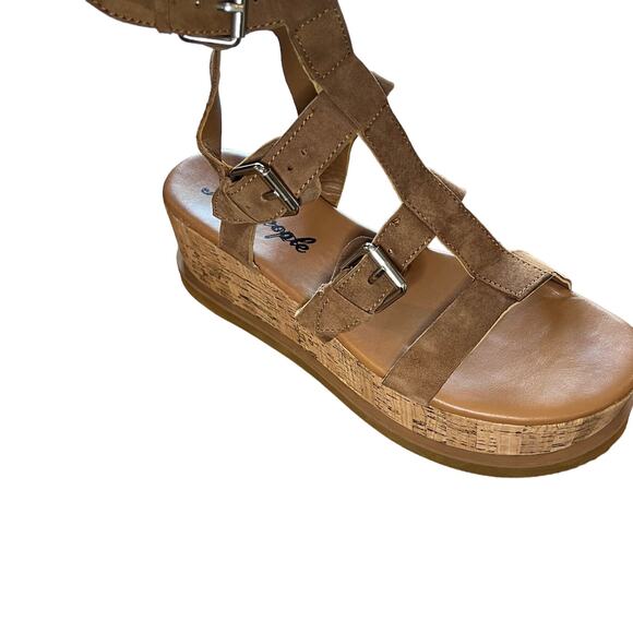 Free People Callie Cork Platform Sandals Size 7.5 US 38 EUR - Picture 2 of 9